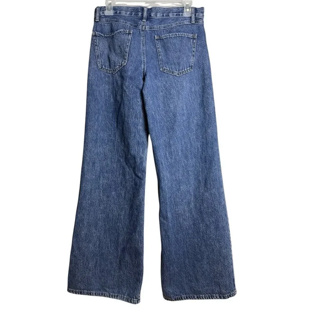 REWASH Wide Leg Baggy Jeans/Denim Blue Distressed Classic Rise. Size: 26x31 - Picture 7 of 7